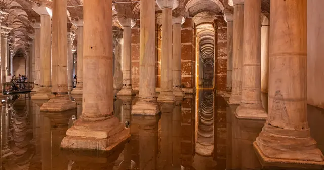 Basilica Cistern columns and water