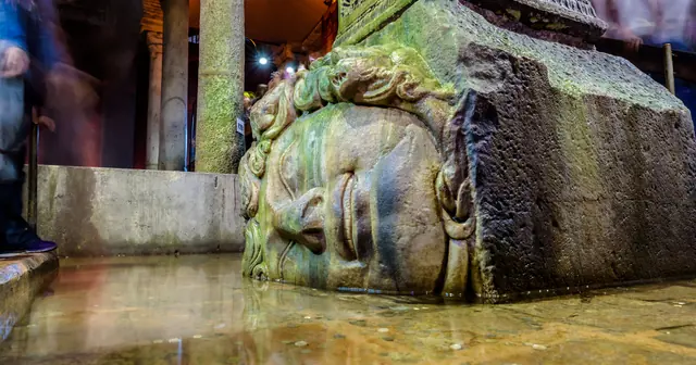 Medusa detail connected to the Basilica Cistern